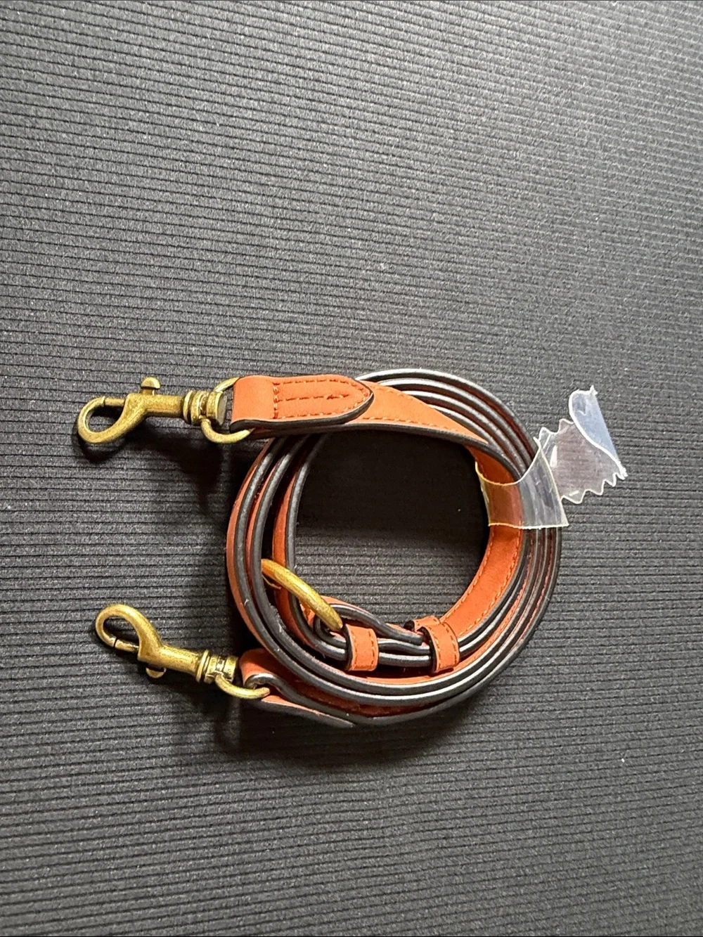 Crossbody/Shoulder Strap in Brown-Tan with Brass Hardware